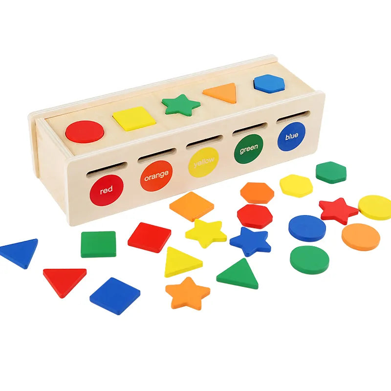 Juego de reconocimiento de color geométrico Fidtoy, juguete Montessori