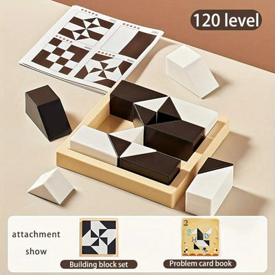 Fidtoy Logic Puzzle Game for Kids STEM Learning 120 Challenge Cards for Focus, Creativity and Problem Solving