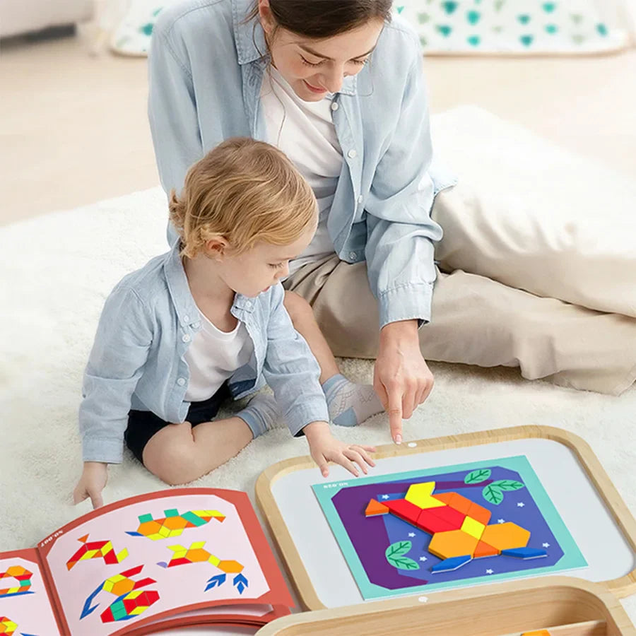 Fidtoy Puzle Magnético Tangram Bloques Juguete Educativo para Niños