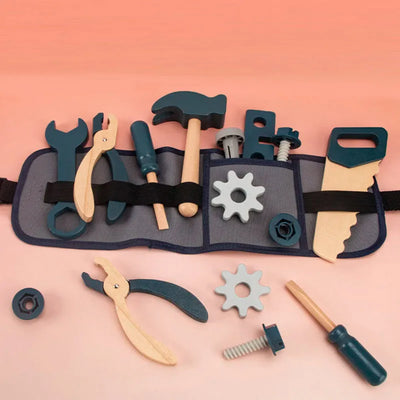 Fidtoy Juego de herramientas de juguete de simulación para niños, kit de reparación de madera, juguete STEM para niños pequeños de 3 a 6 años