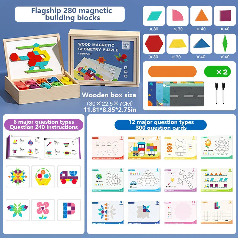 Bloques Magnéticos de Madera Fidtoy - Juguete Educativo Creativo para Niños