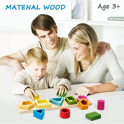 Fidtoy Jeu de tri de formes en bois, jouet de tri de formes Montessori pour tout-petits