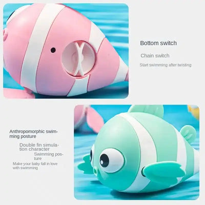 Fidtoy Swimming Clown Fish Bath Toy for Toddlers Water Play Toy
