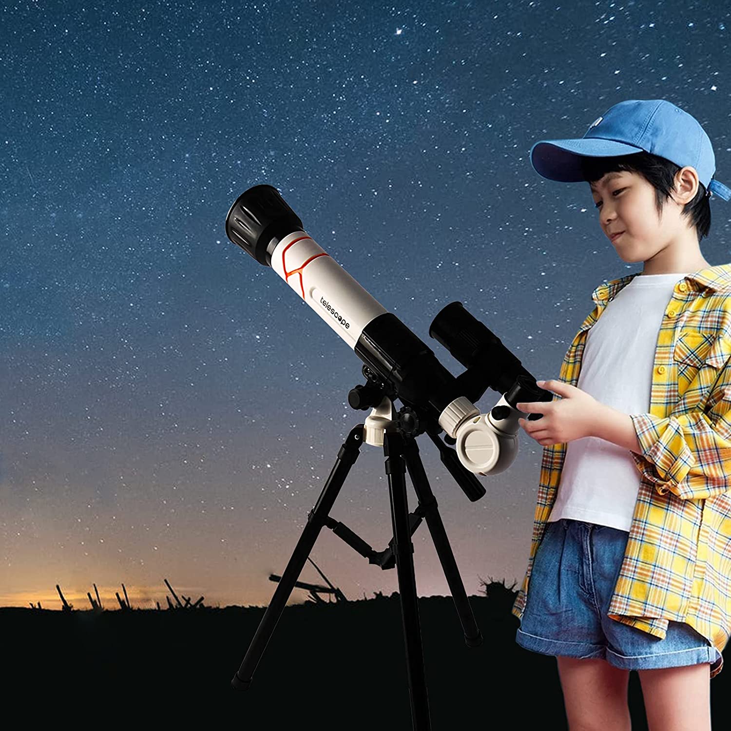 2 in 1 My First Telescope and Microscope Educational Play Set Children Science Exploration and Astronomy Starter Kit Christmas Gift
