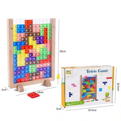 Juego de construcción de madera Tetris Fidtoy – Rompecabezas educativo Montessori para niños