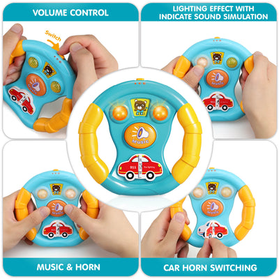 Fidtoy Steering Wheel with Lights & Sounds for Toddlers 18M+