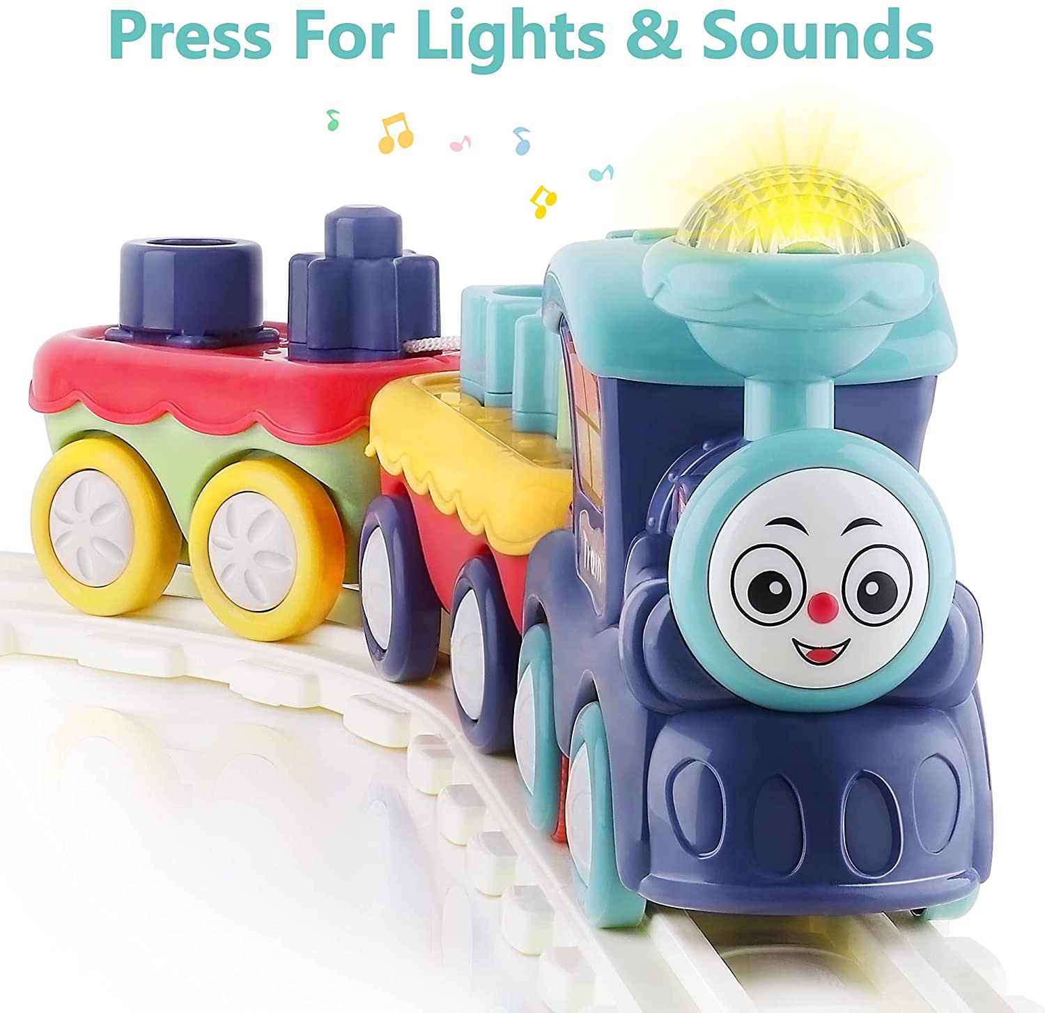 Fidtoy Train Musical avec Blocs de Construction pour Tout-petits