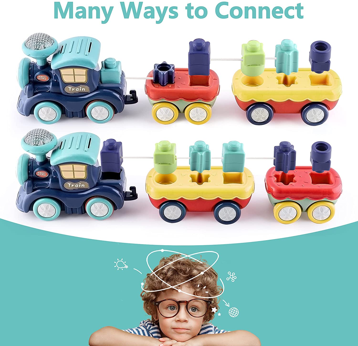 Fidtoy Train Musical avec Blocs de Construction pour Tout-petits