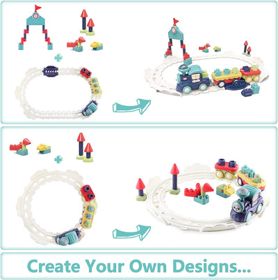 Fidtoy Train Musical avec Blocs de Construction pour Tout-petits