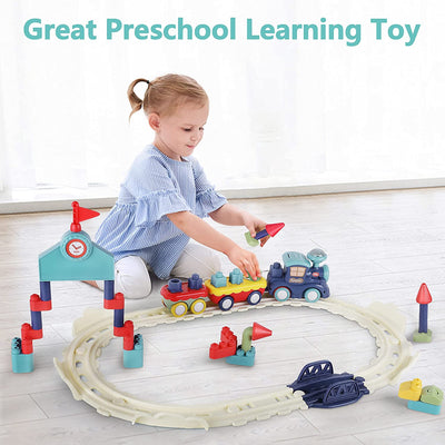Fidtoy Train Musical avec Blocs de Construction pour Tout-petits