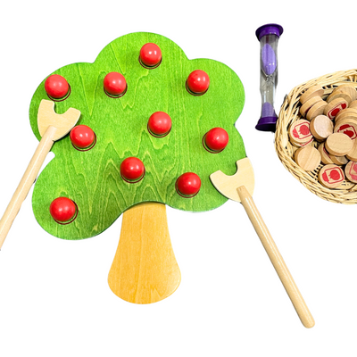 Plateau à chevilles Montessori « pommier » pour compter B