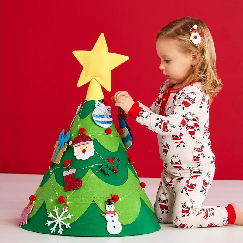 Árbol de Navidad de fieltro DIY Fidtoy – Decoración navideña interactiva para niños