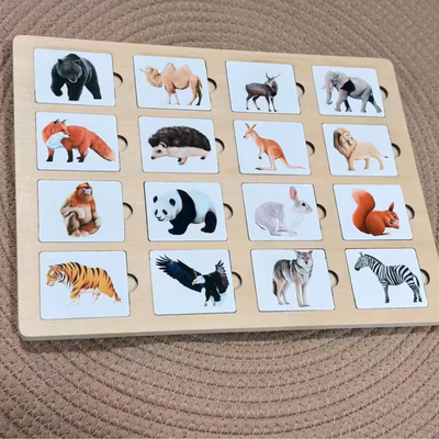 Puzzle Montessori d'association d'animaux multicouche