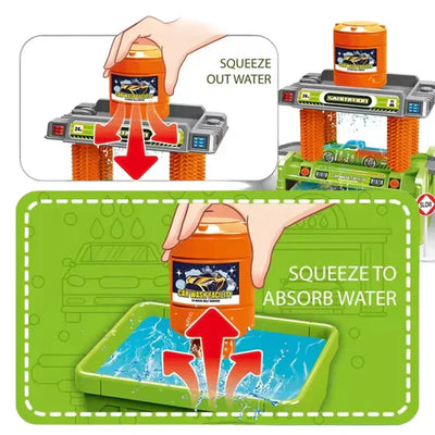 Fidtoy Car Wash Play Set with Color Changing Alloy Car