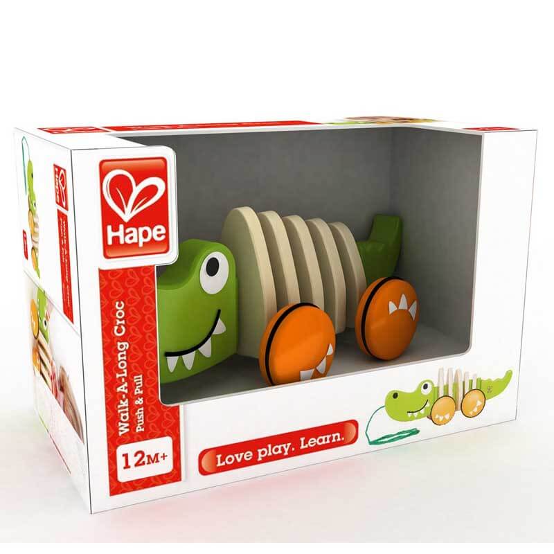 Fidtoy Crocodile à Tirer en Bois, Jouet de Marche pour Tout-Petits