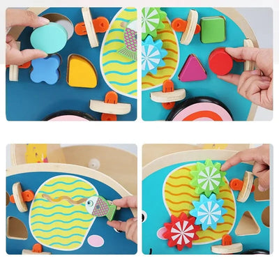 Fidtoy Pousseur Andador – Carrito de madera de elefante para que los bebés den sus primeros pasos