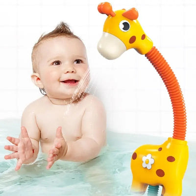 Rociador de chorro de agua jirafa Little Bado – Juguete interactivo para el baño para niños pequeños