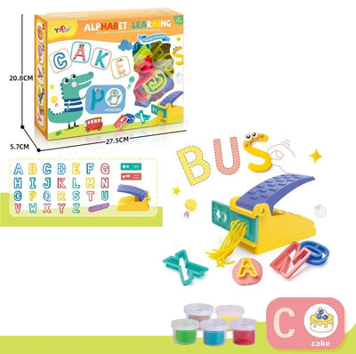 Fidtoy - Kit de Pâte à Modeler Alphabet pour Enfants, Ensemble de Pâte à Modeler Réutilisable avec Moules de Lettres, Jouet d'apprentissage ABC pour les 3 ans et plus