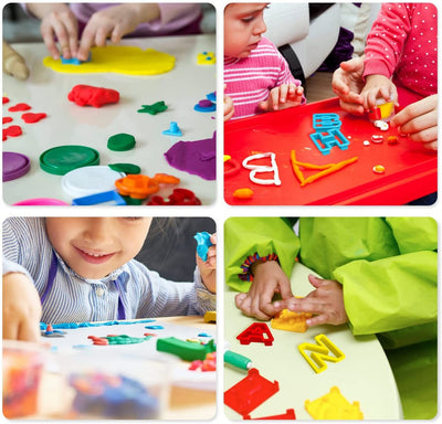 Fidtoy - Kit de Pâte à Modeler Alphabet pour Enfants, Ensemble de Pâte à Modeler Réutilisable avec Moules de Lettres, Jouet d'apprentissage ABC pour les 3 ans et plus