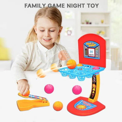 Fidtoy Mini Desktop Basketball Game with Hoop and Catapults