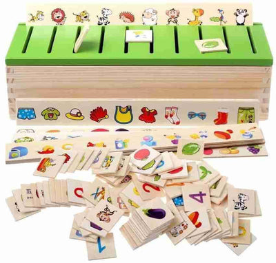 Fidtoy Wooden Sorting Box – Montessori Educational Toy for Kids 3+
