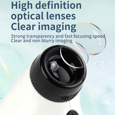 Fidtoy STEAM Portable Microscope Optics Experiment Kit for Kids, 250X Handheld Pocket Microscope with LED Light, Phone Connection and Manual Zoom