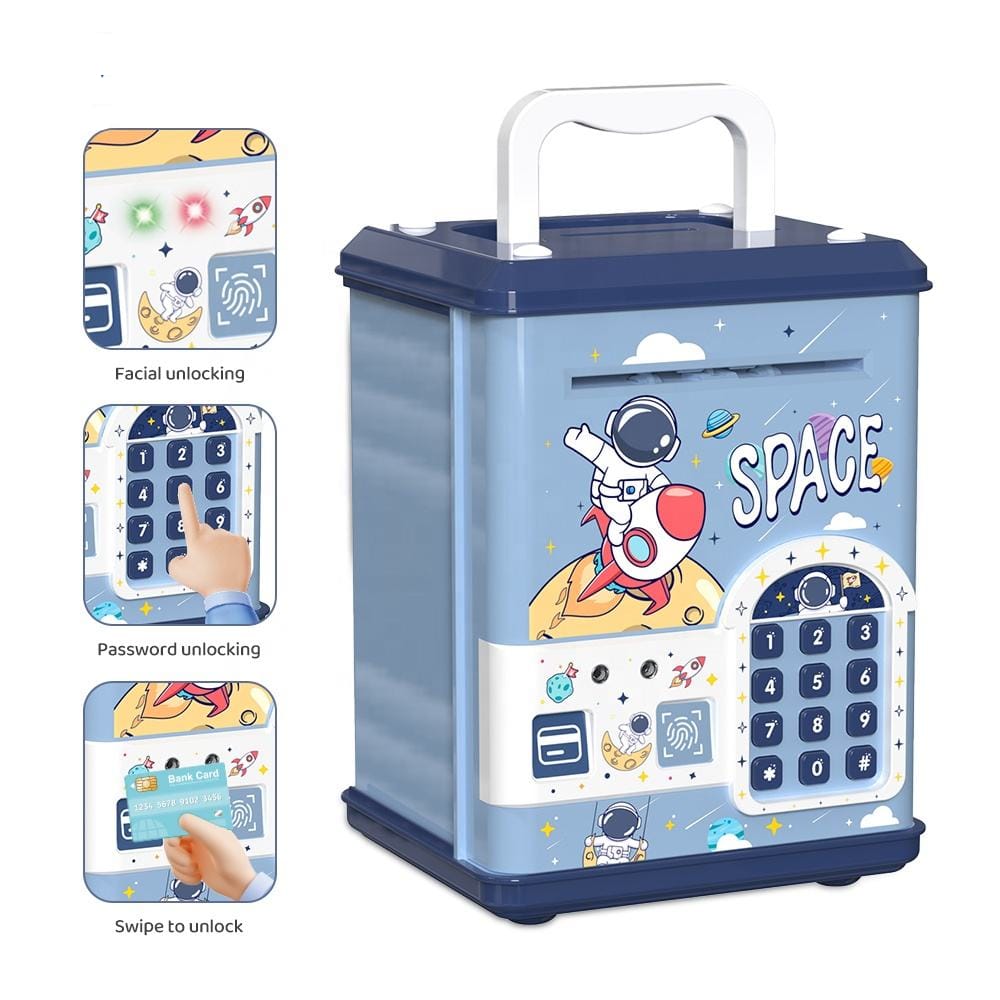 Cajero automático espacial con huella dactilar y banco de dinero, juego - 300