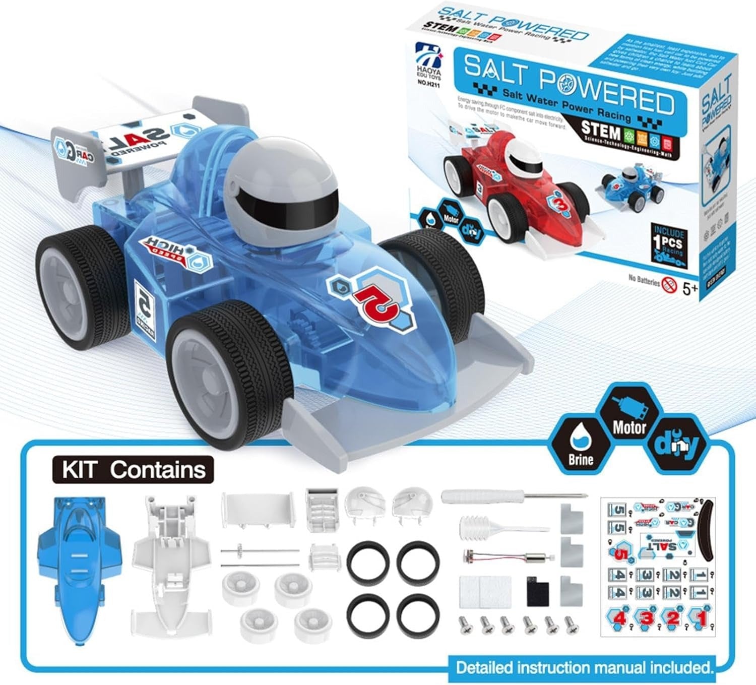 Kit de Coche de Carreras con Energía de Agua Salada STEM DIY - 211