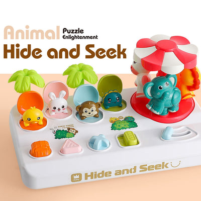 Puzzle animaux cache-cache escamotable - 019