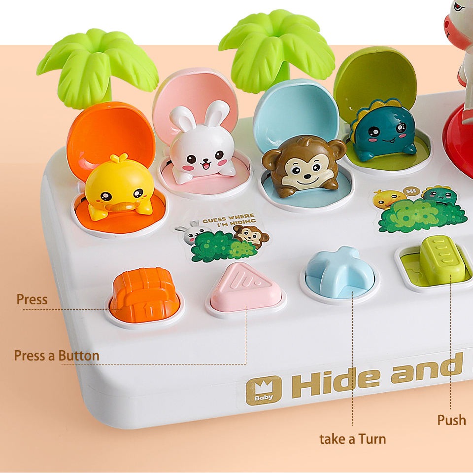 Puzzle animaux cache-cache escamotable - 019