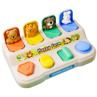 Fidtoy Montessori Pop Up Animal Activity Toy for Toddlers Fine Motor Quiet Learning Toy