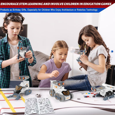 Fidtoy Solar Power Robotics Kit 14 Models in 1, 191-Piece Plastic STEM Robot Building Toy with Solar and AAA Battery Play, Engineering Learning Kit for Kids