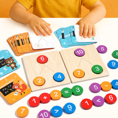 Fidtoy Wooden Numerical Operations Learning Set – Math Toy for Kids 3+