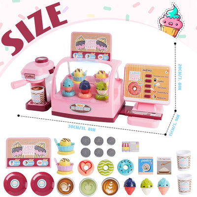Fidtoy Counter Pretend Play Series Burger Shop for Kids, 25-Piece Pretend Kitchen Role Play Set, Educational Burger Shop Toy for Ages 3+