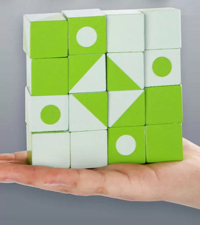 Bloques de patrones de geometría Montessori 3D de madera