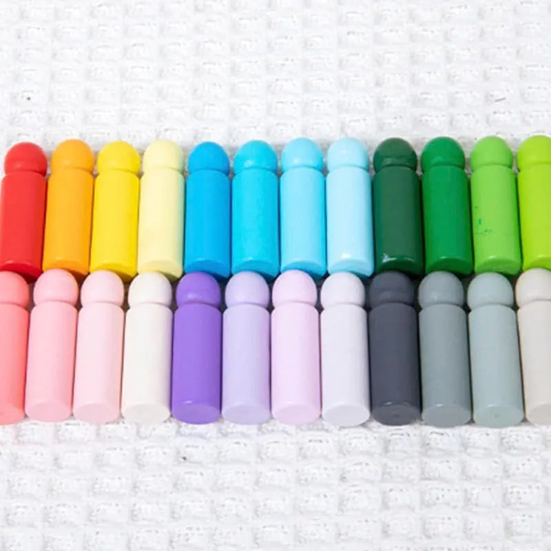 Jeu de pions en bois Fidtoy – Jouet d'apprentissage des formes et des couleurs Montessori pour les tout-petits