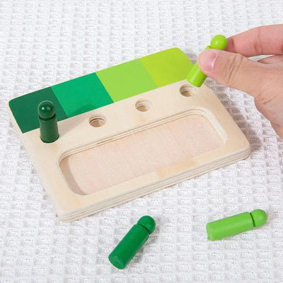 Jeu de pions en bois Fidtoy – Jouet d'apprentissage des formes et des couleurs Montessori pour les tout-petits