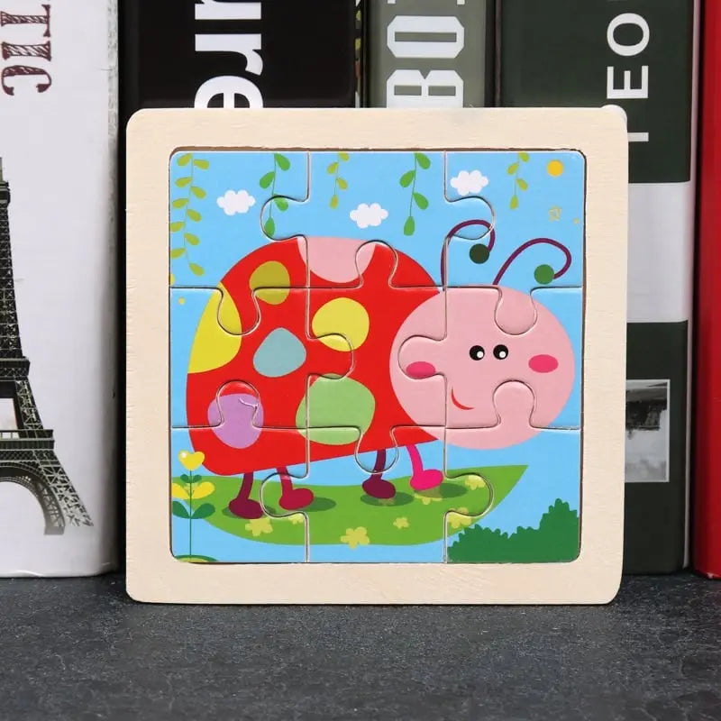 Fidtoy Montessori Wooden Insect Puzzle for Toddlers – Educational Learning Toy for Ages 3+