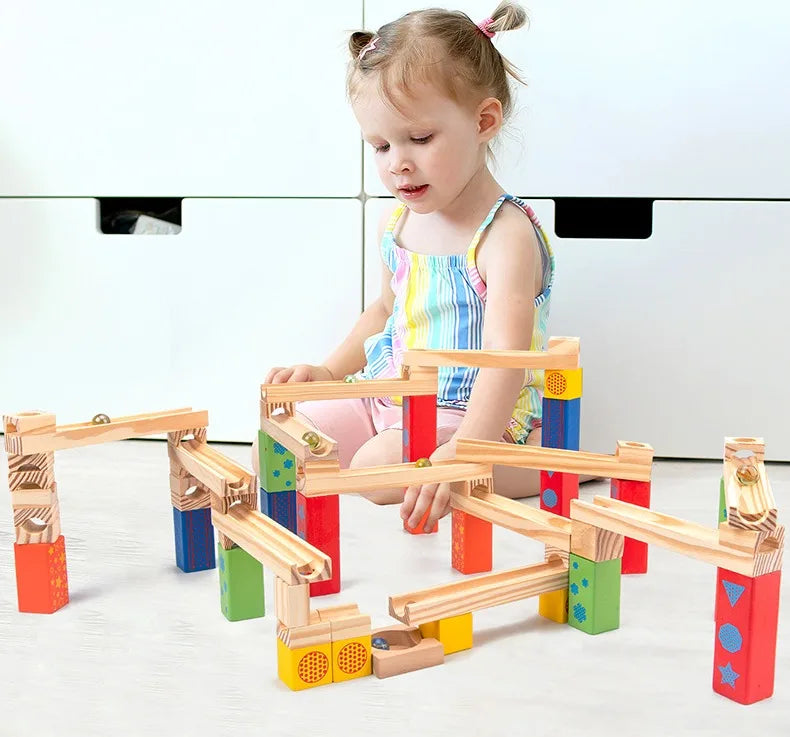 Circuit de billes Montessori en bois