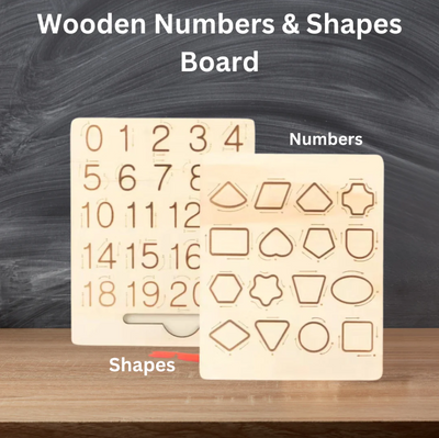 Fidtoy Tablero de Madera de Números y Formas
