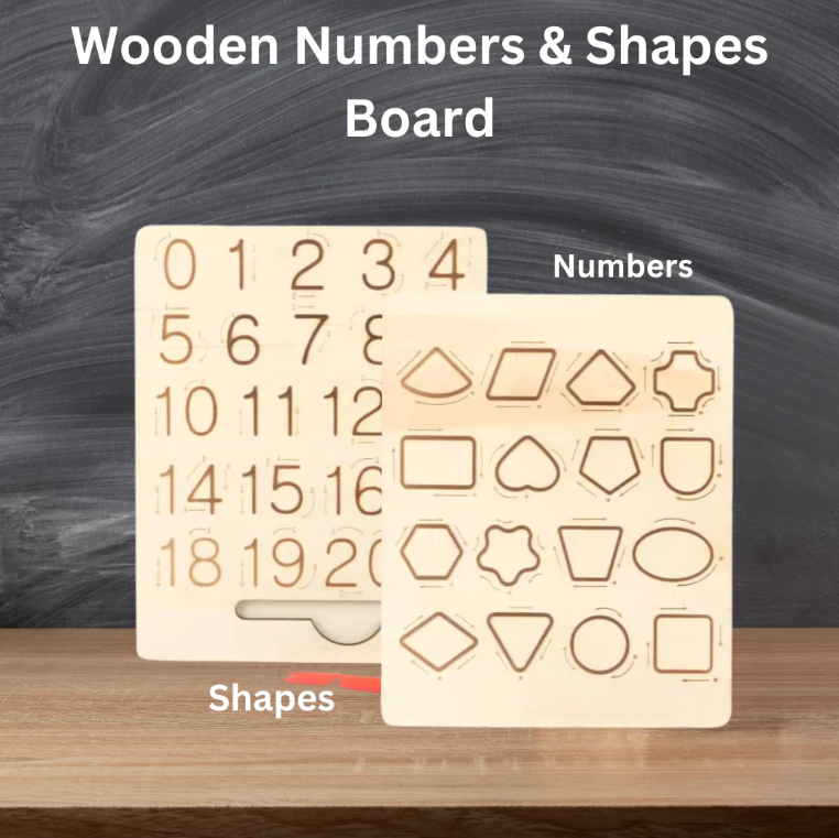 Fidtoy Tablero de Madera de Números y Formas