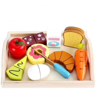 Fidtoy Wooden Food Set Pretend Play Kitchen Toy 18M+