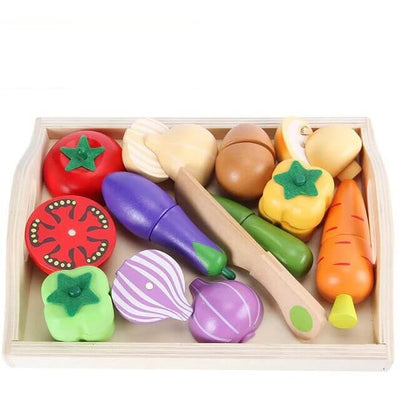 Fidtoy Wooden Food Set Pretend Play Kitchen Toy 18M+