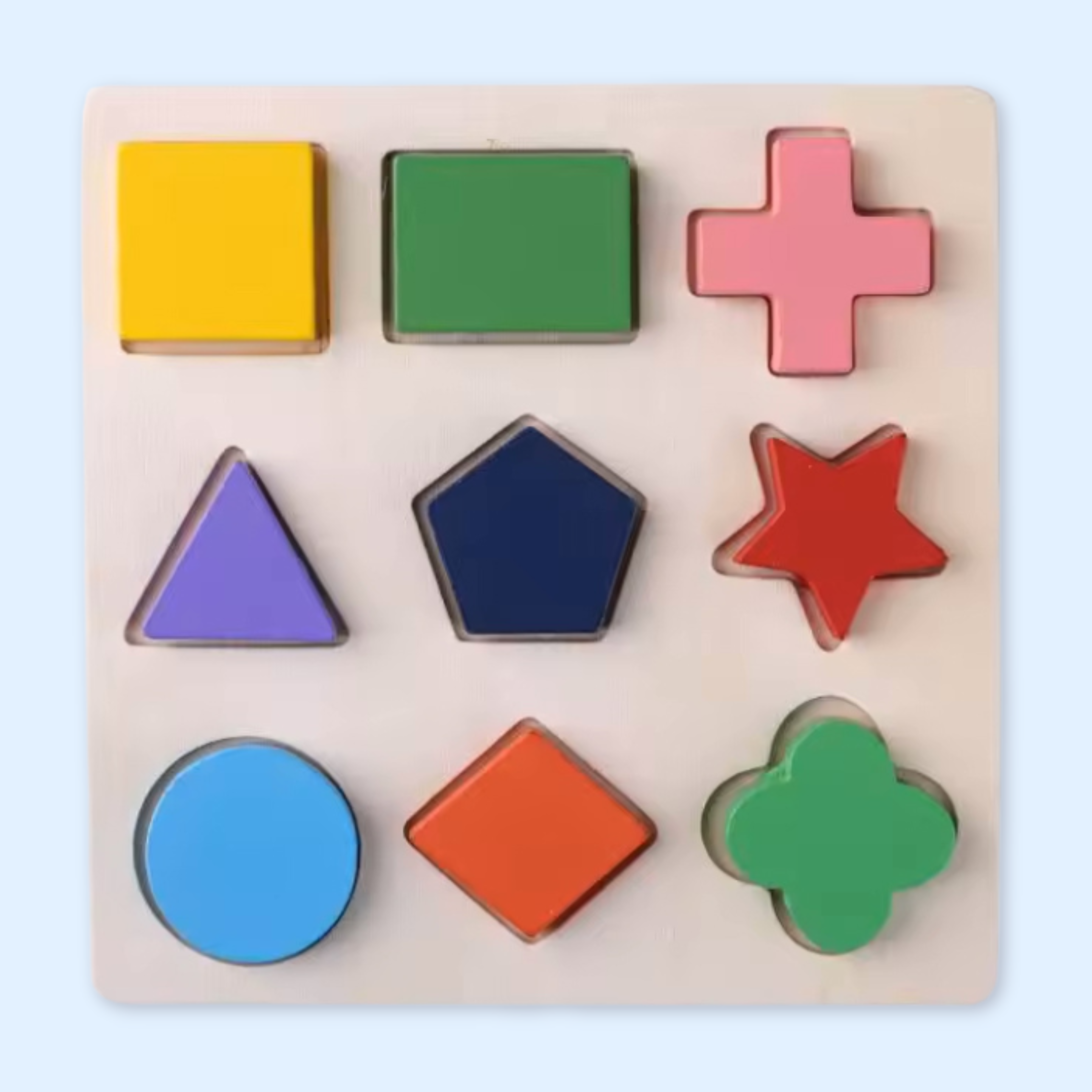 Fidtoy Montessori Wooden Shape Puzzle Set for Toddlers Early Learning