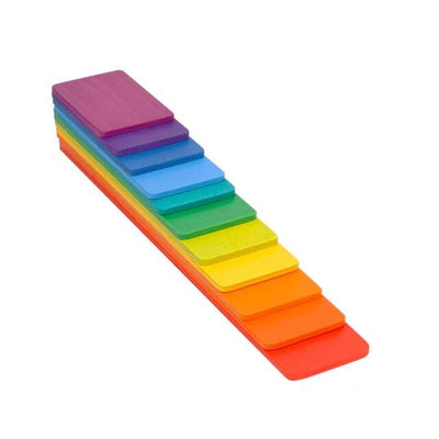 Fidtoy Wooden Rainbow Rectangle Open-Ended Building Toy 3+