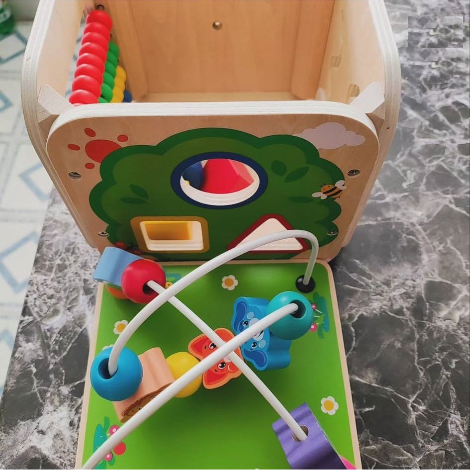 Fidtoy Wooden Educational Activity Cube Box Montessori inspired Toy