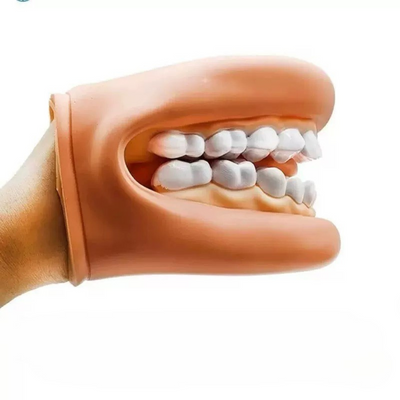 Marioneta de mano de boca grande con cepillo de dientes para aprender a cepillarse los dientes
