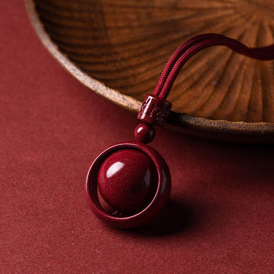 Buddha Stones Cinnabar Om Mani Padme Hum PiXiu Blessing Lucky Bead Necklace Pendant Necklaces & Pendants BS 2
