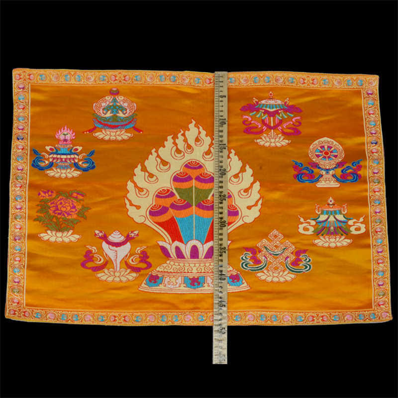 Buddha Stones Prayer Altar Mat Healing Meditation 8 Auspicious Symbols Mat Prayer Altar BS 11