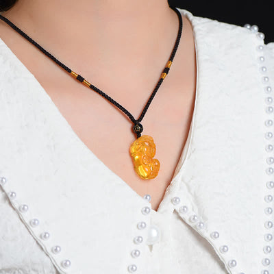 Buddha Stones FengShui Citrine PiXiu Wealth Necklace Pendant Necklaces & Pendants BS 2